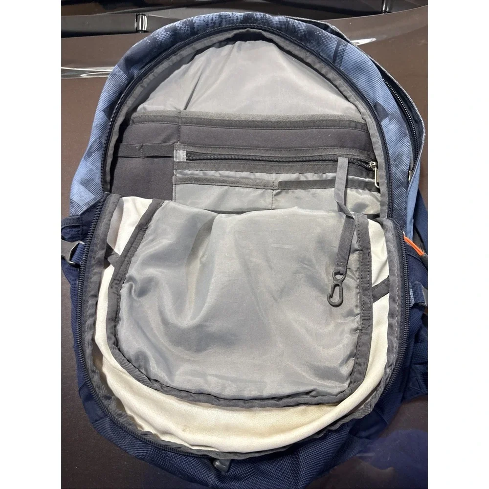 The North Face Borealis Laptop Backpack Blue Digital Camo Orange Laces Full Size